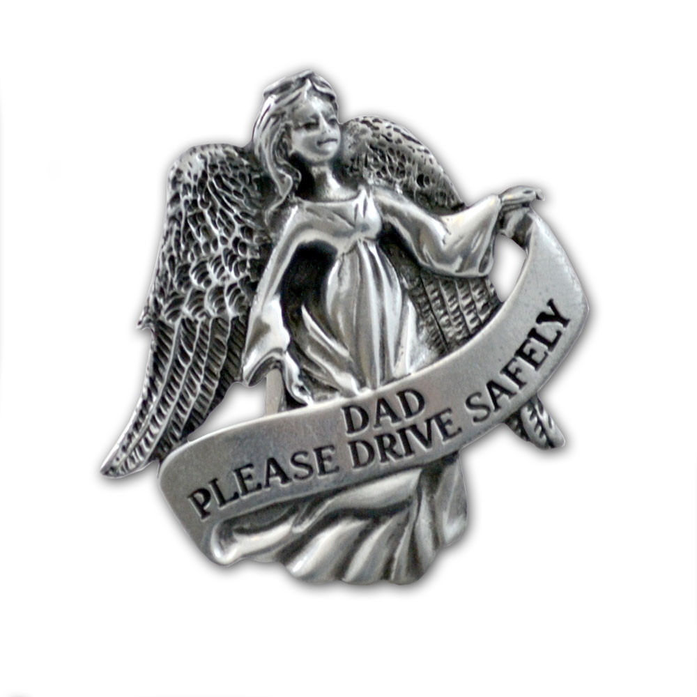 Daughter Drive Safely Visor Clip - Pewter Car Visor Holder With Protective Message