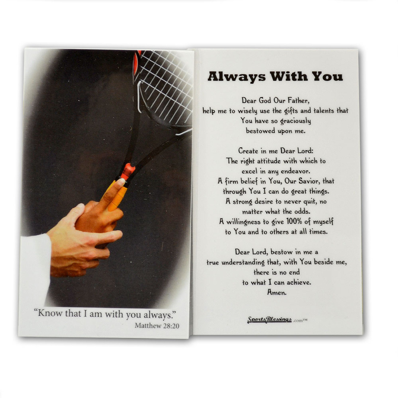 Laminated Tennis Prayer Card