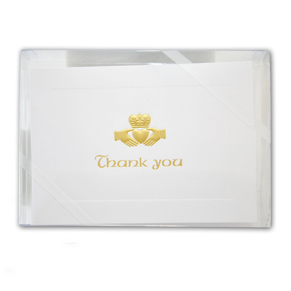 Box/10 Thank You Cards w/Gold Embossed Claddagh