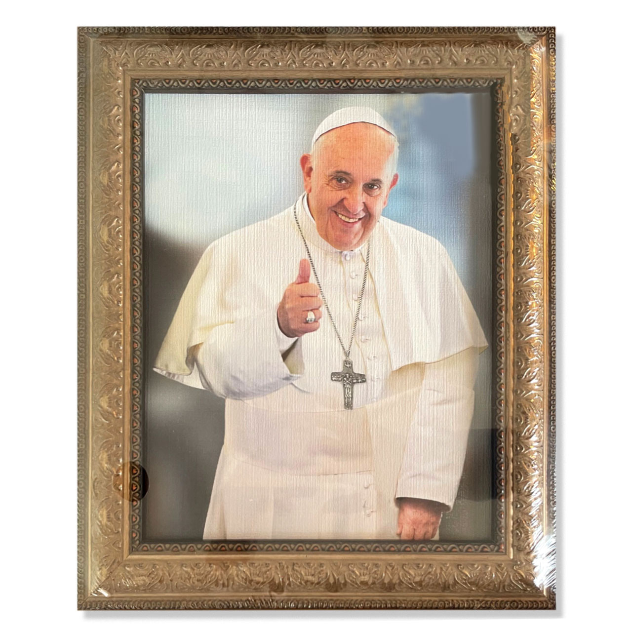 Pope Francis 8x10 Thumbs Up Picture printed on canvas