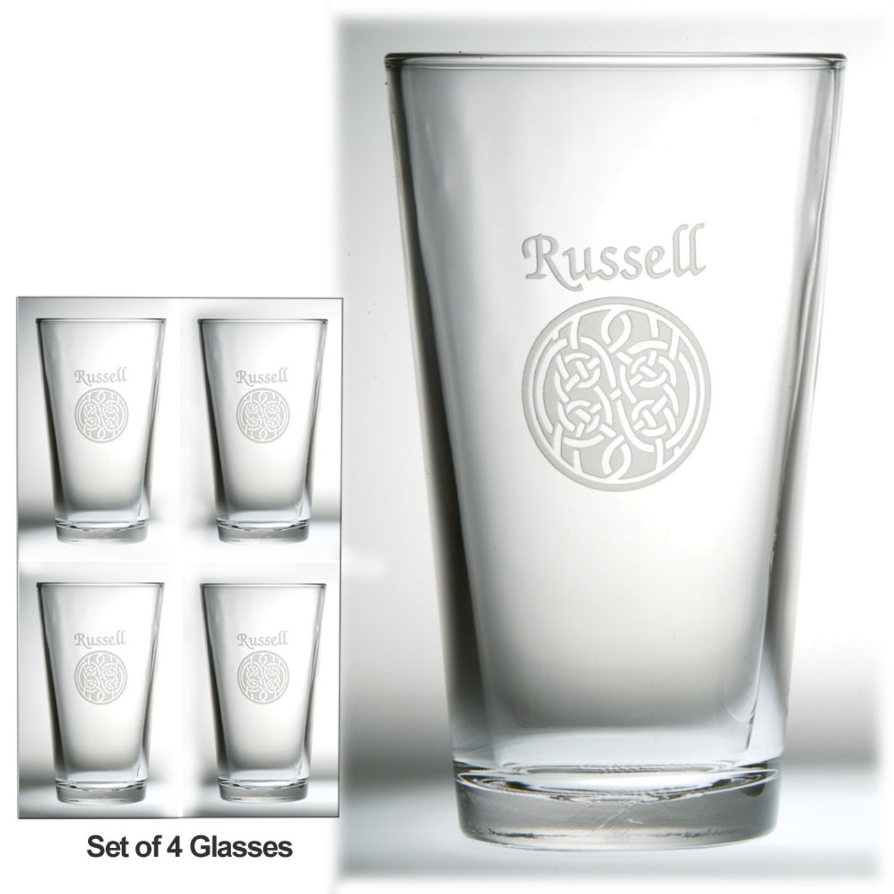 Personalized Celtic Pint Glasses Set of 4