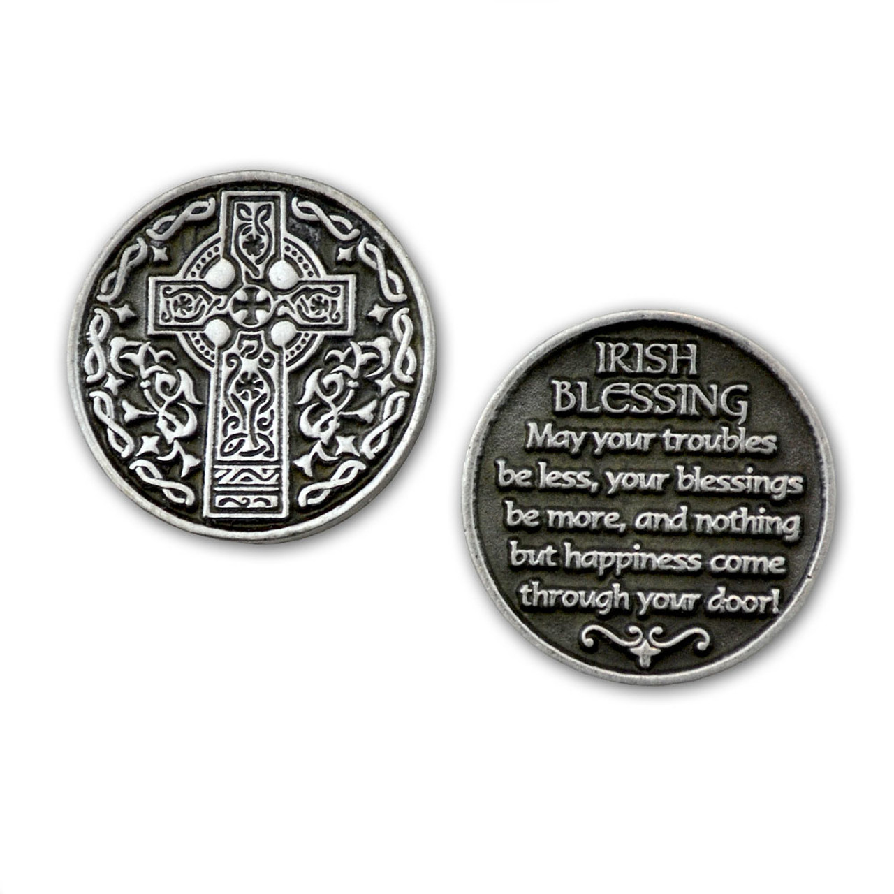 Celtic Cross Irish Blessing Pocket Token