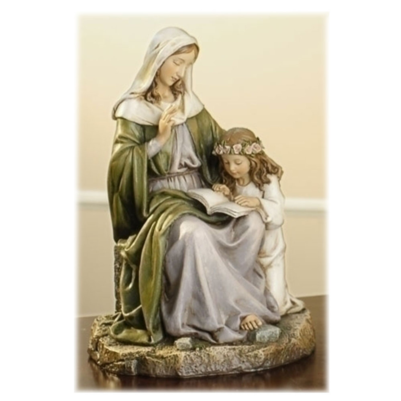 St. Anne With Child Statue 7IN Resin/Stone