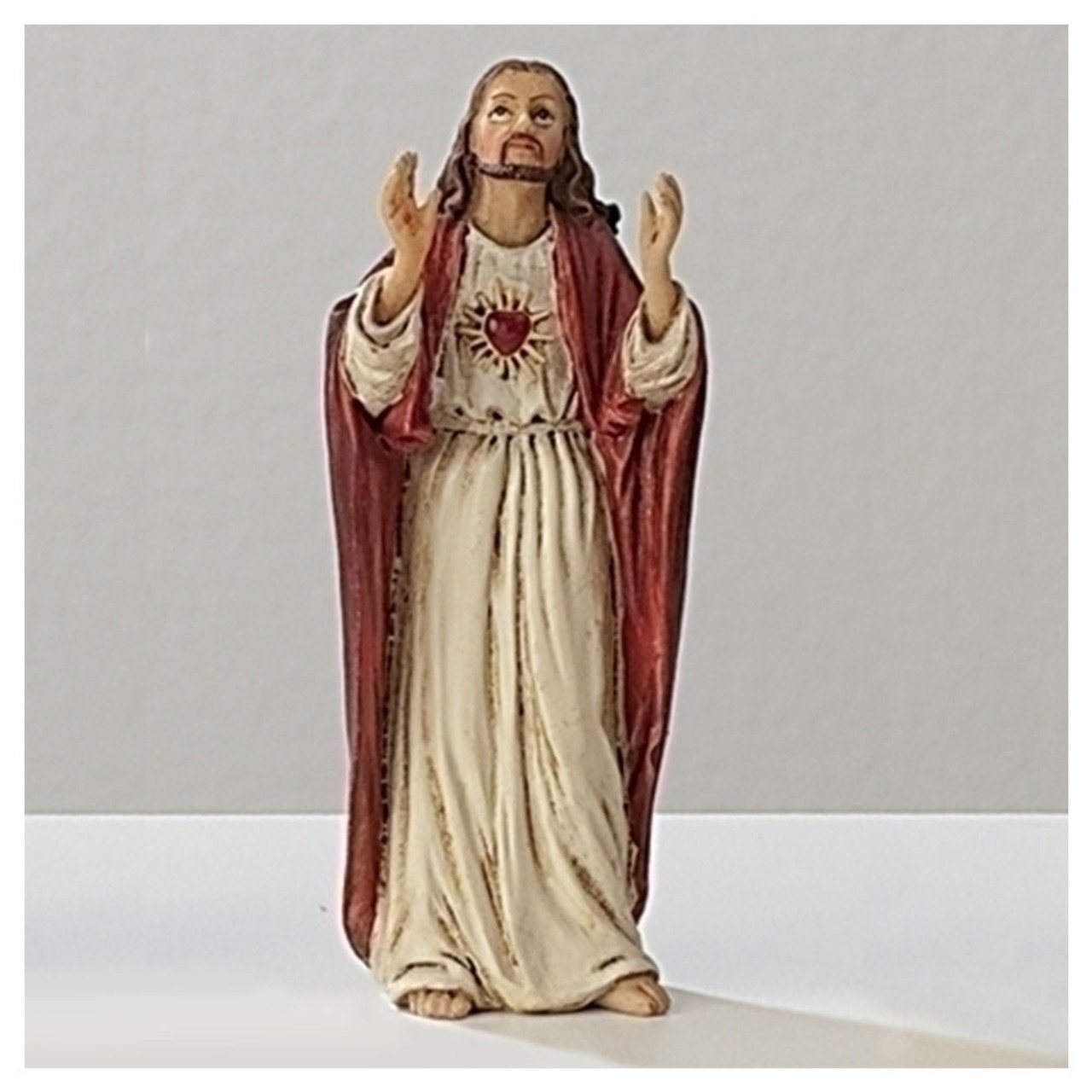 Sacred Heart of Jesus 4 Inch Resin Statue