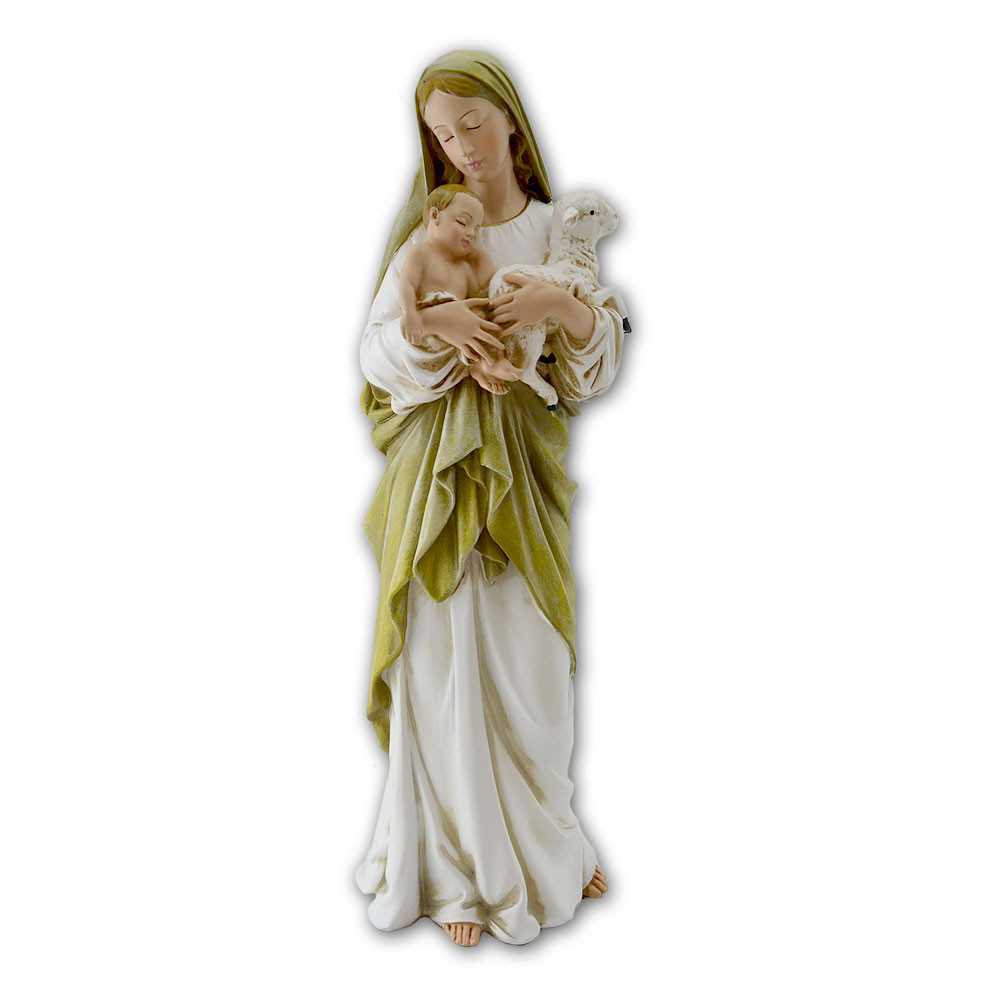 Madonna and Child With Lamb 12 IN Statue | St. Patricks Guild