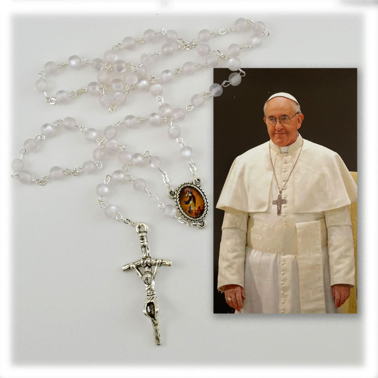 ☆教皇フランシスコのロザリオ☆ Pope Francis' Rosary Rose Petal Pope Francis Boxed Rosary | MONDO CATTOLICO