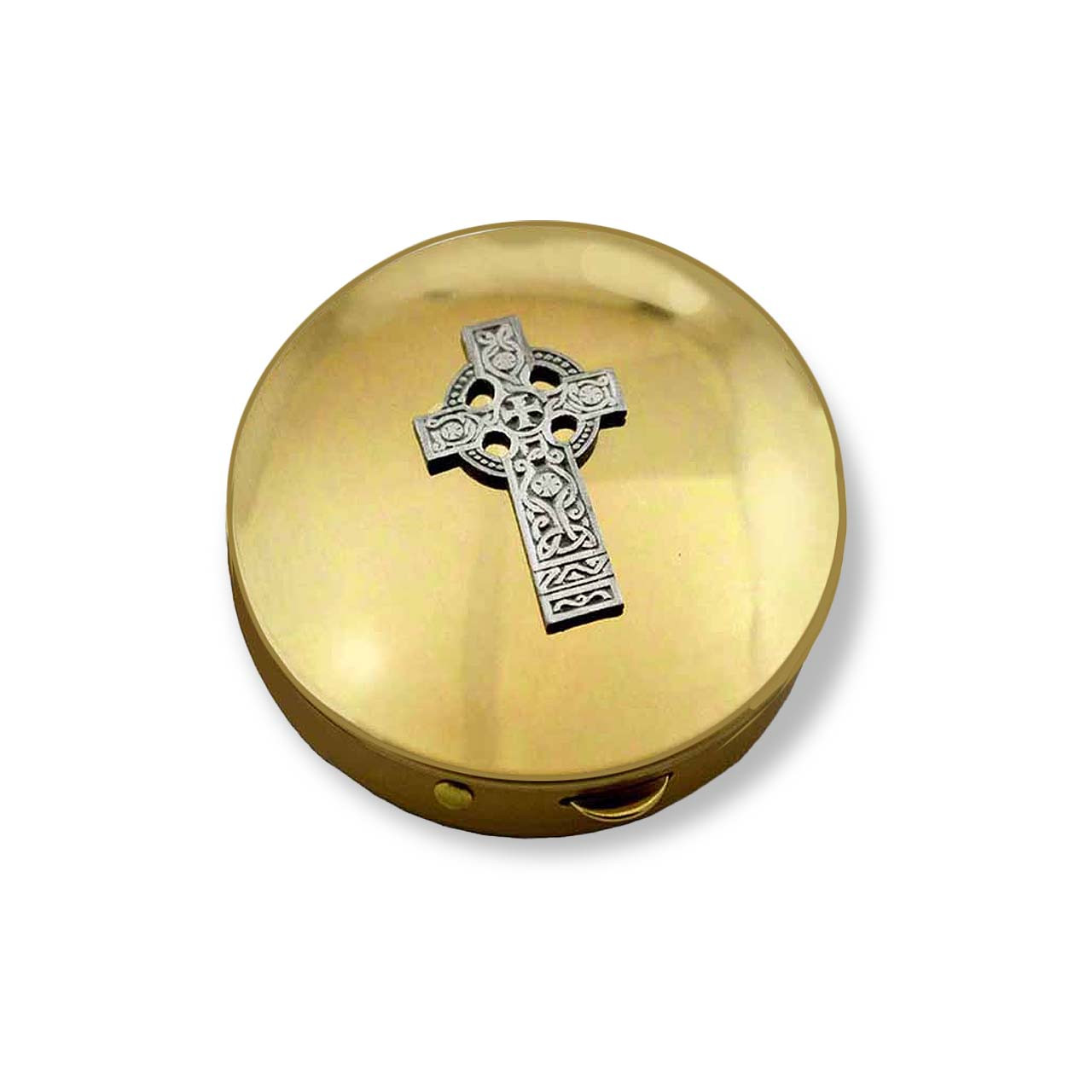 PS 142 Brass Pyx with Celtic Cross 12-15 Hosts