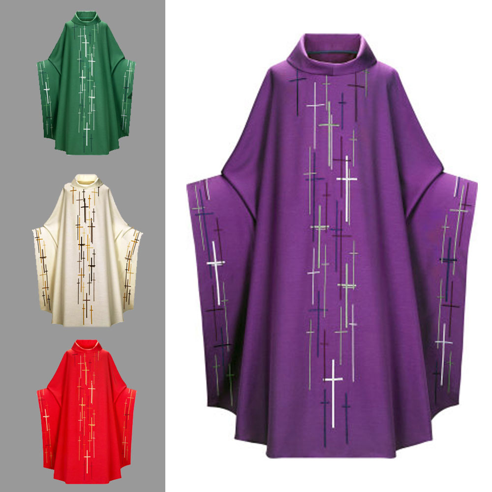 5188 Chasuble Purple Dupion with Roll Collar