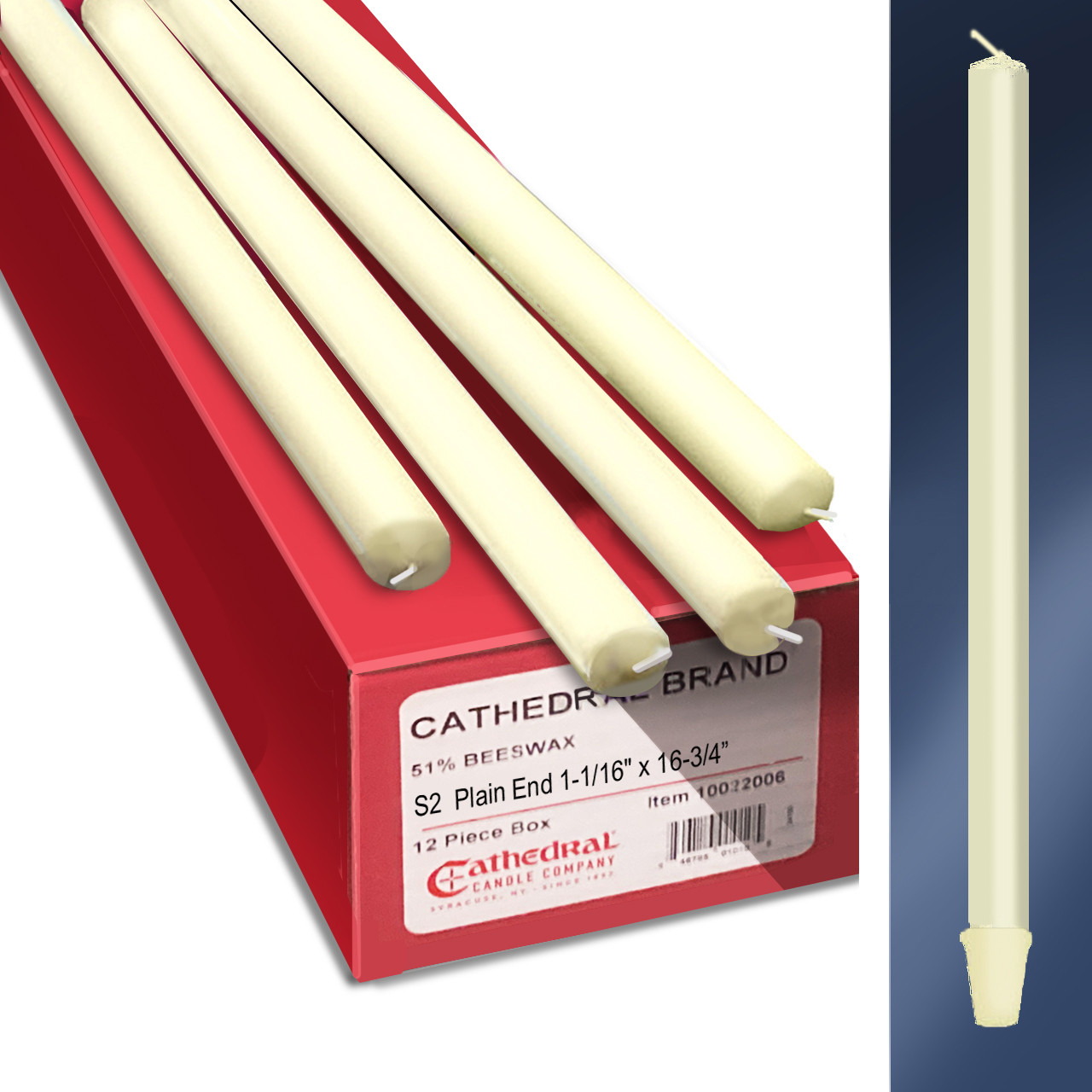 Short 2 Altar Candle SFE 51% Beeswax