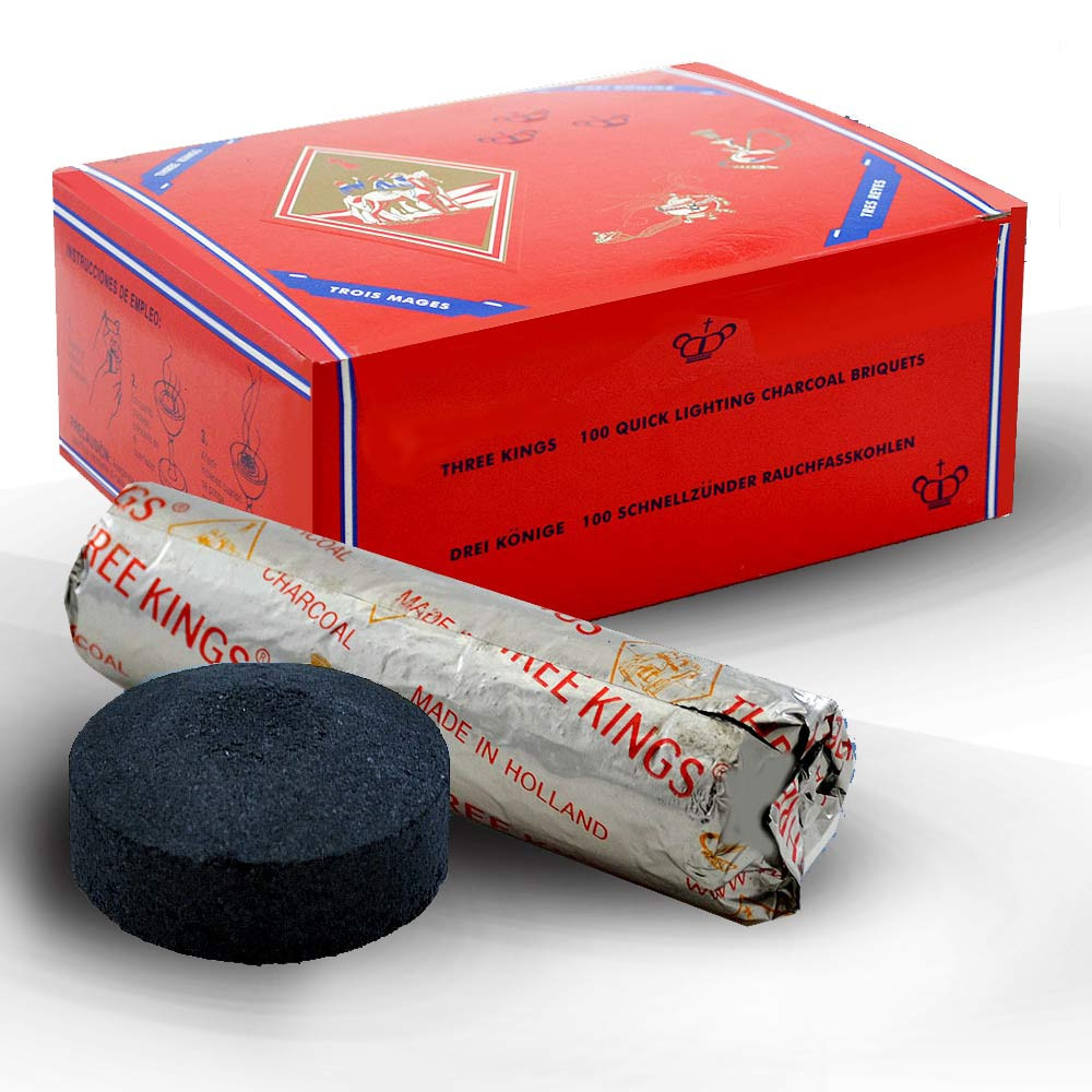 3Kings Charcoal: Box of 100 Small Briquettes