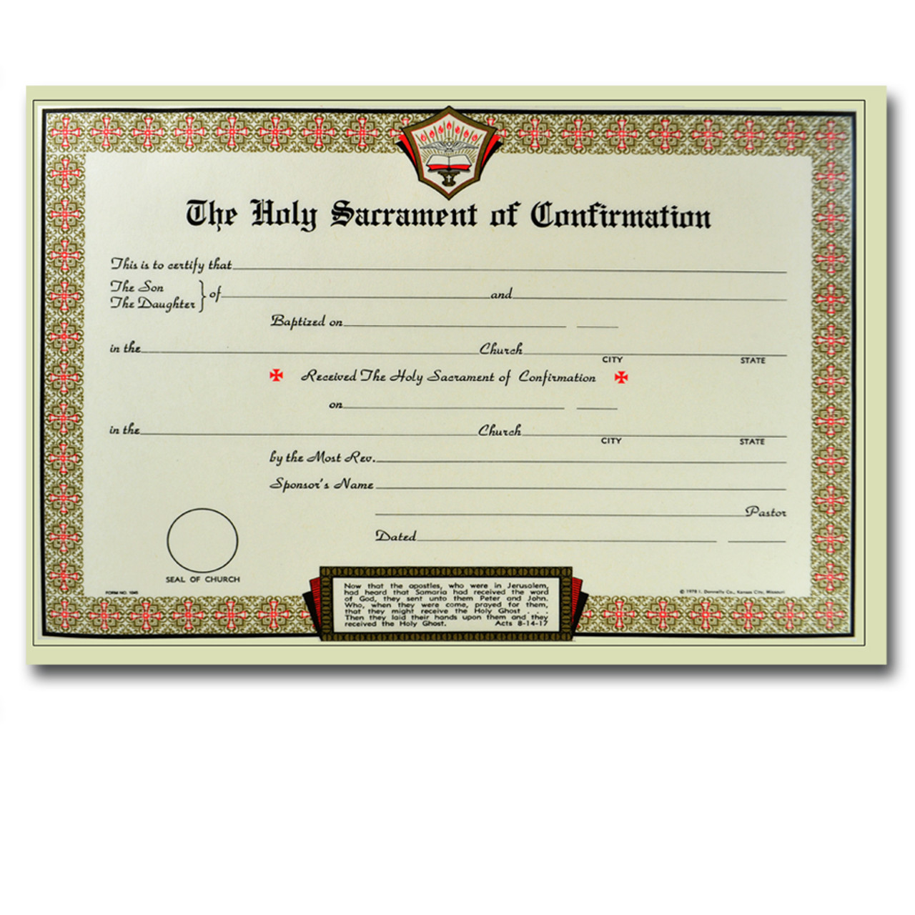 Pad of 50 Confirmation Certificates
