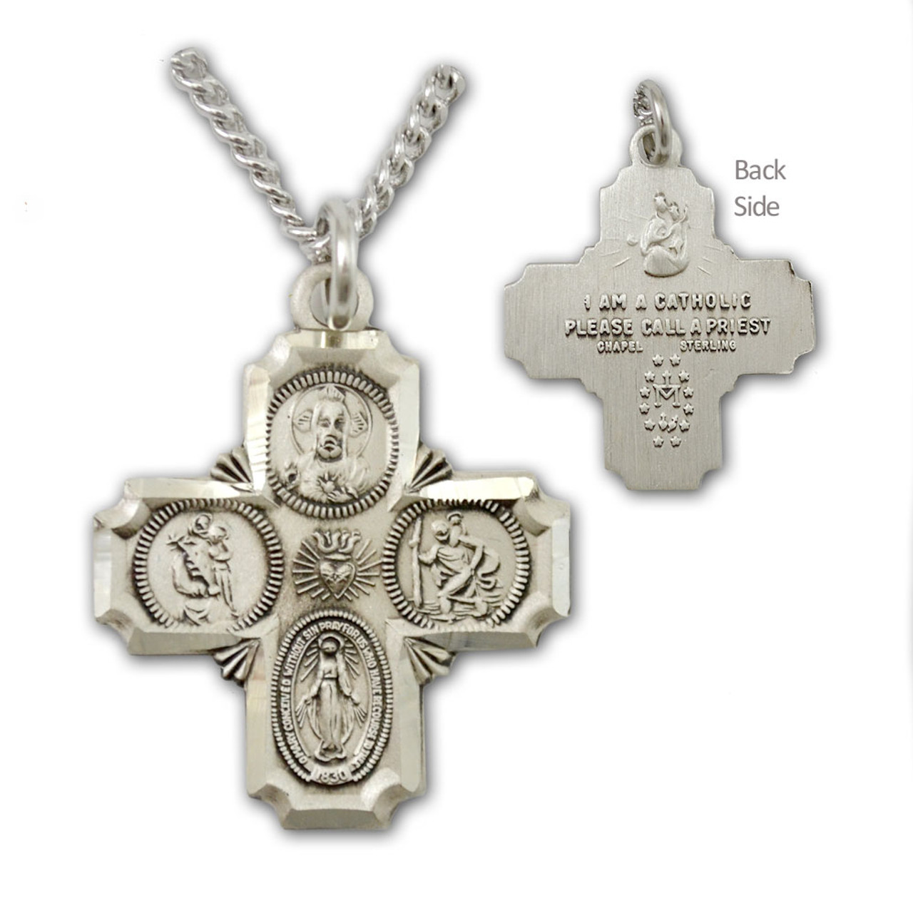 Four Way Cross Pendant, Catholic Cross, Sterling Silver 925, Dainty Cross,  Scapular Cross, St Benedict Holy Spirit Cross, Dainty 4 Way Cross - Etsy