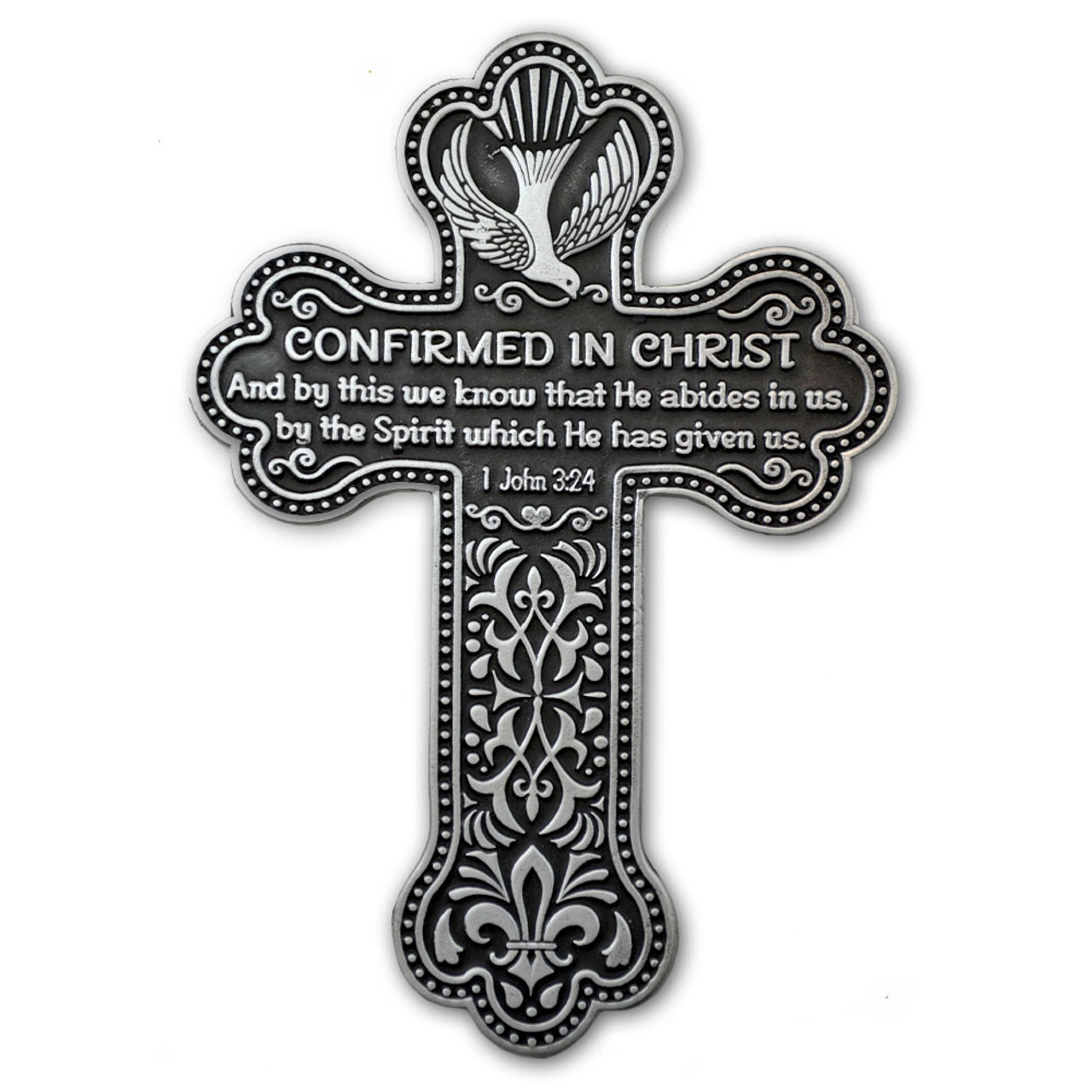 Pewter Confirmation Budded Wall Cross