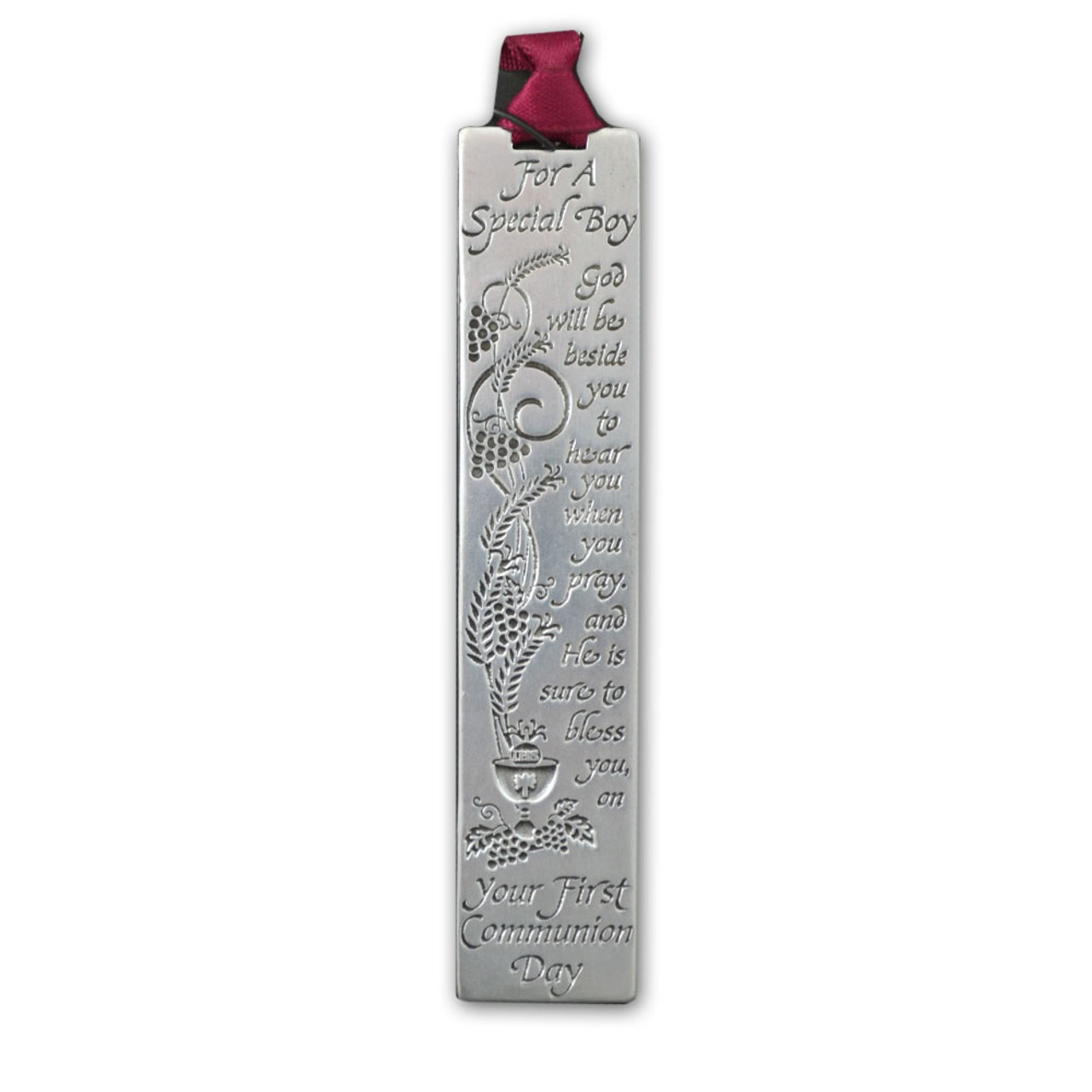 First Communion Pewter Bookmark for a Boy