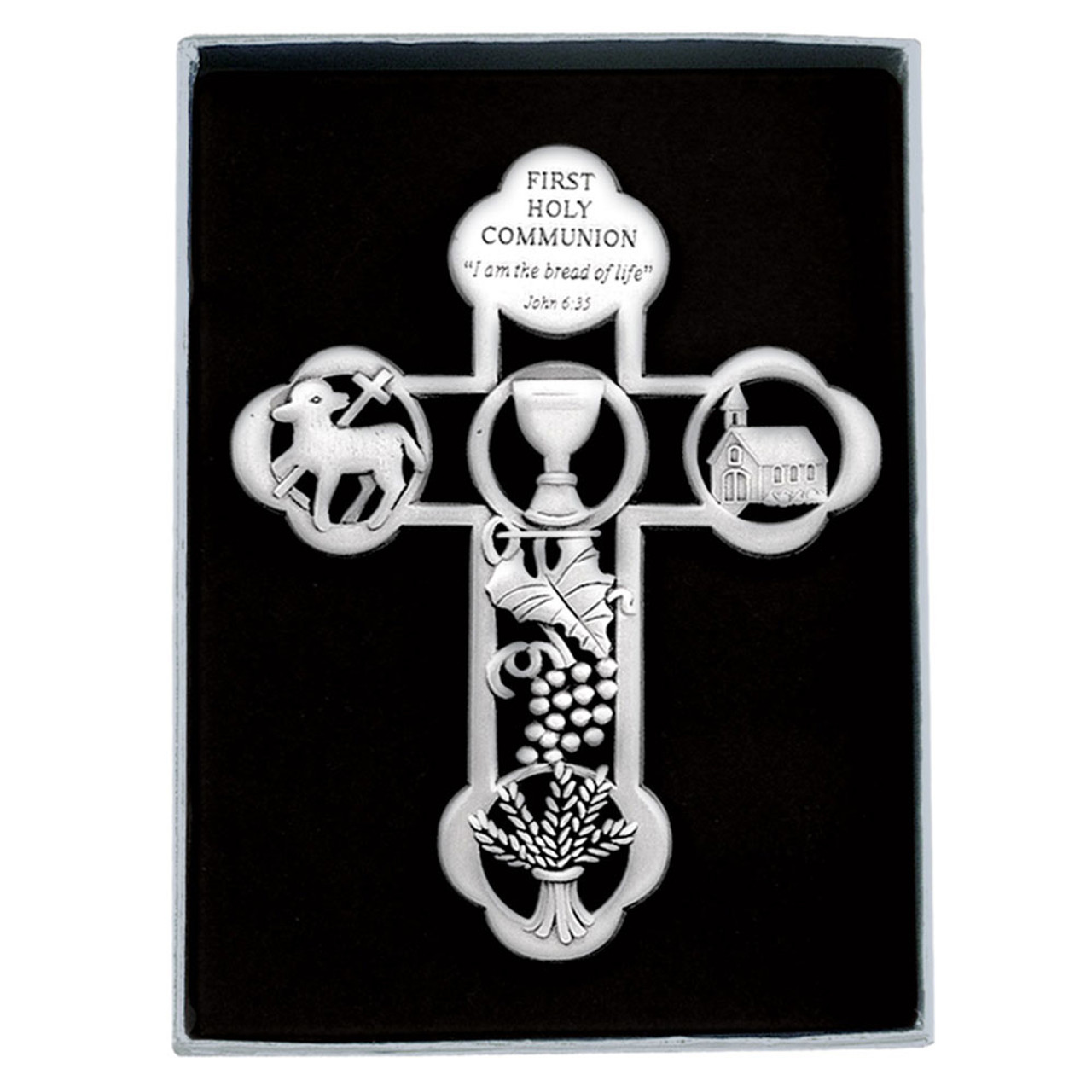 First Holy Communion Cross Pewter 5IN