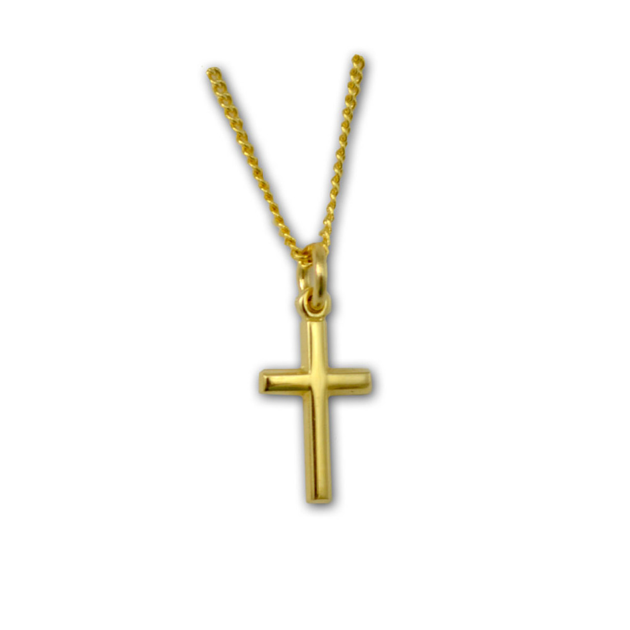 16 inch gold cross necklace