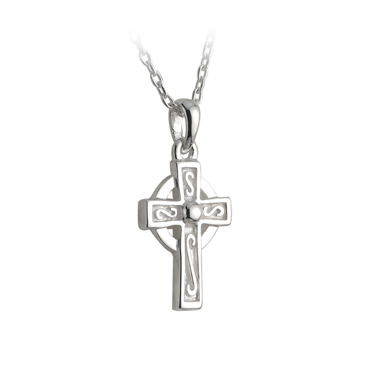 Celtic Cross Necklace with Pearl