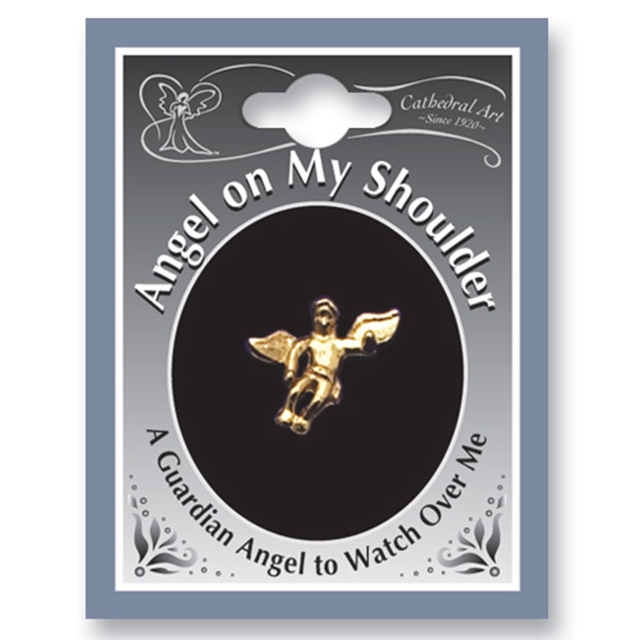 Guardian Angel on My Shoulder Lapel Pin Gold