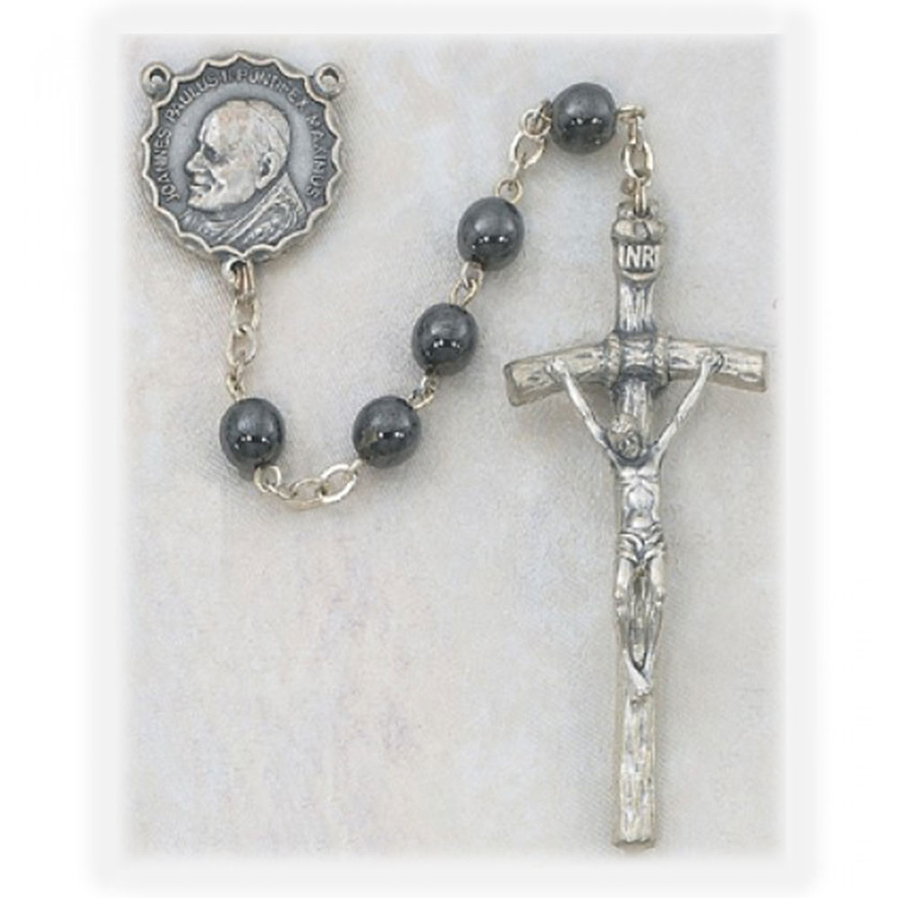 Pope John Paul II Rosary Hematite