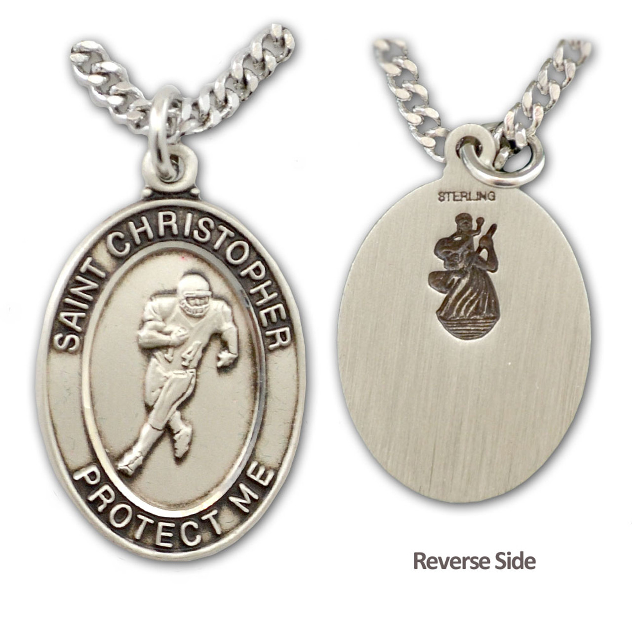 Sterling Silver Tiny Round Saint Christopher Pendant | Jewellerybox.co.uk