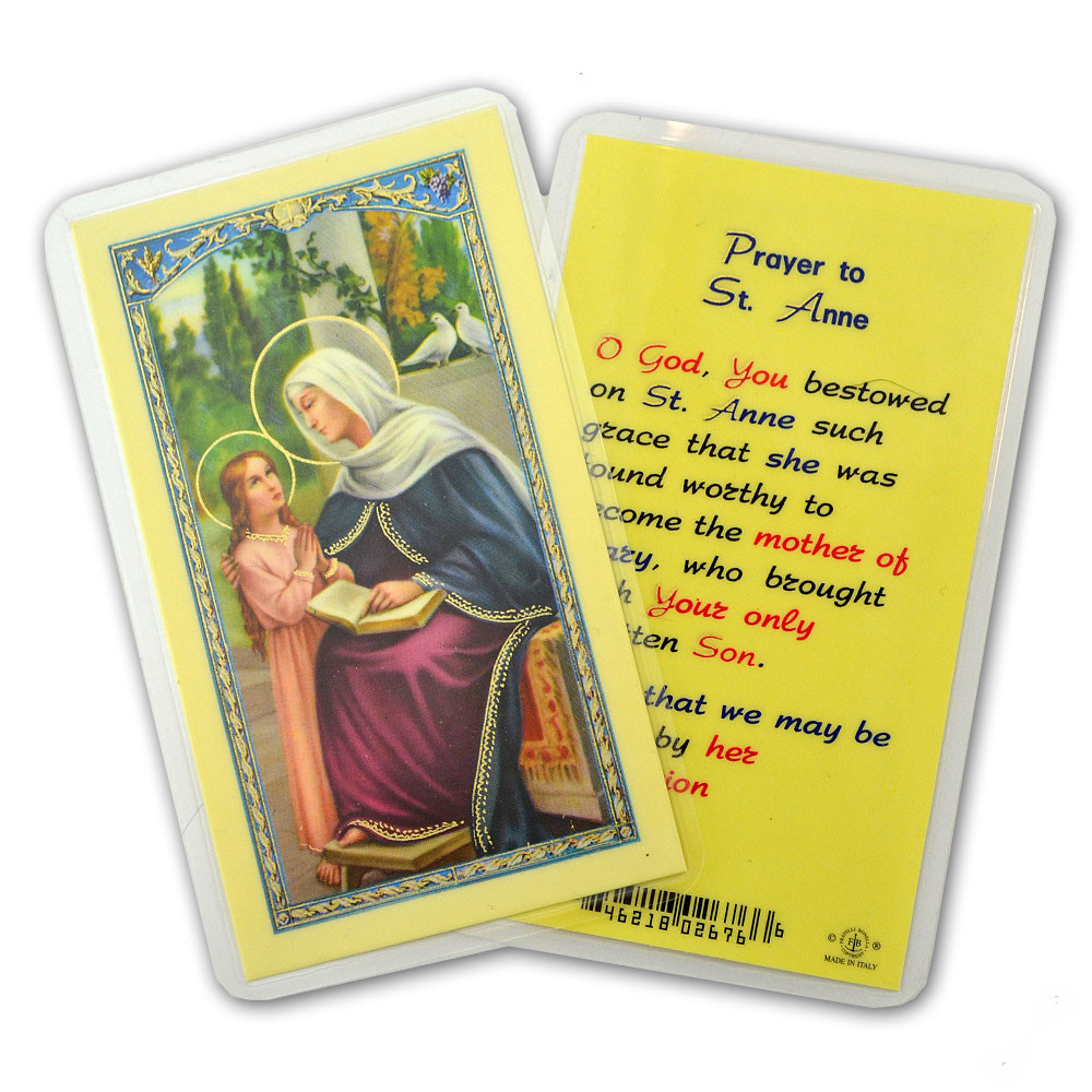St Anne Prayer Holy Card Laminated