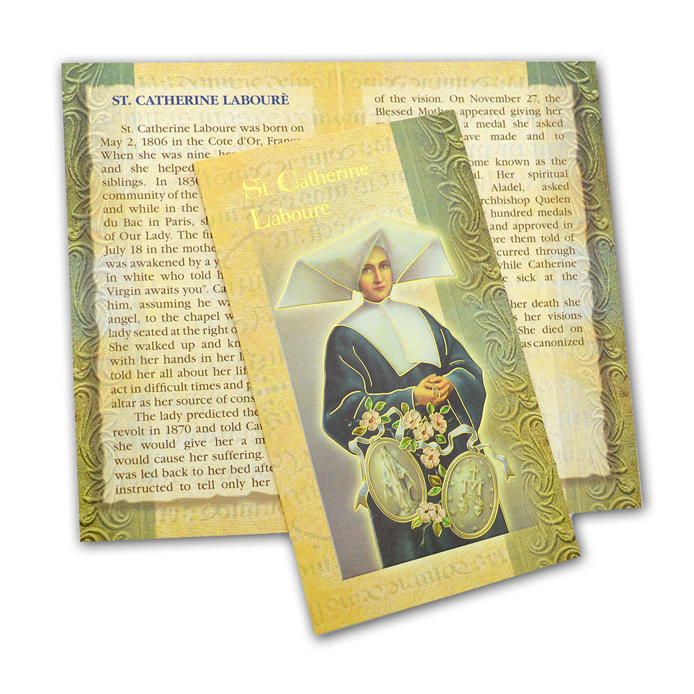 Saint Catherine LaBoure Mini Lives Holy Card