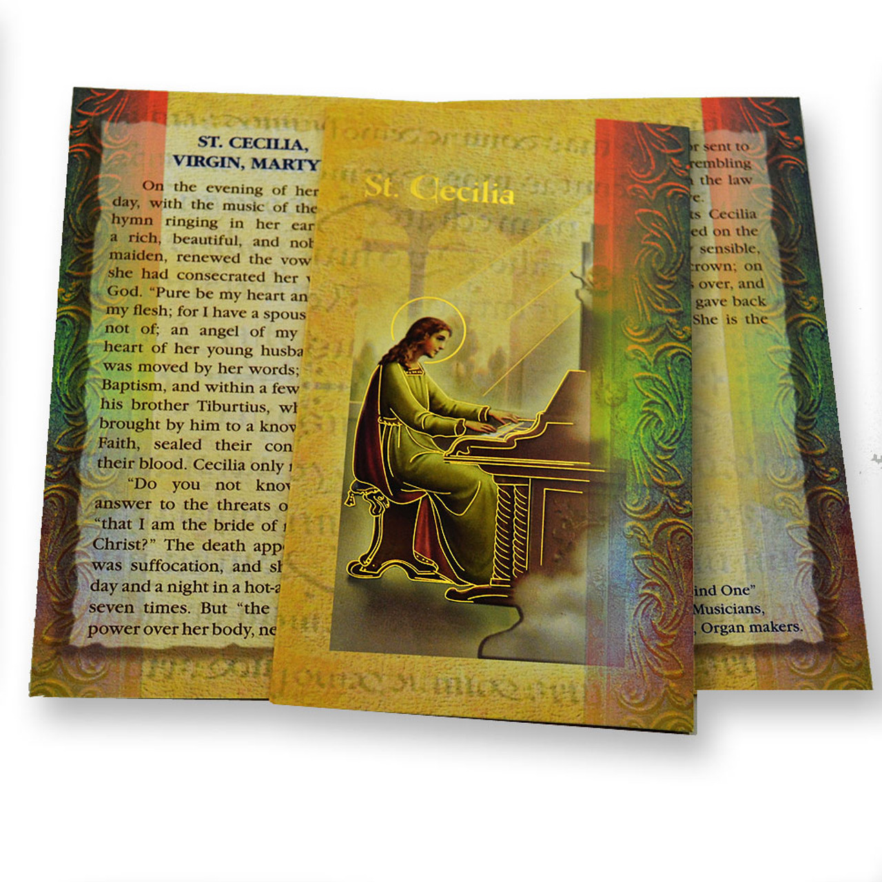 St. Cecilia Folded Holy Card