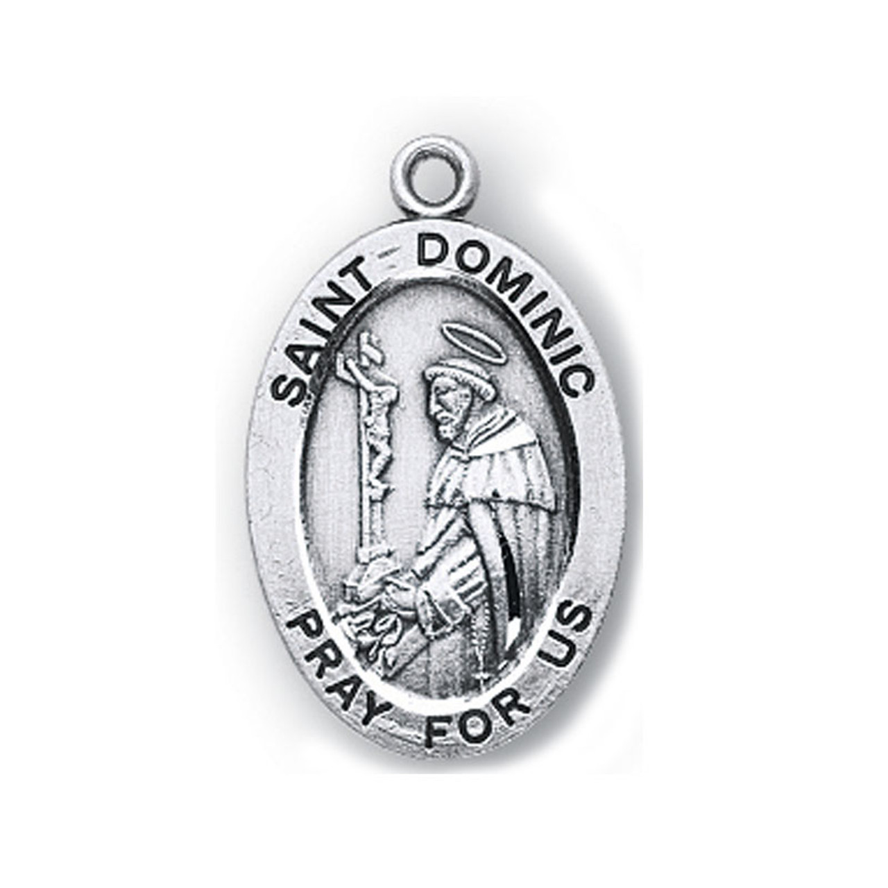 St Dominic Patron Saint Medal 18 IN Chain