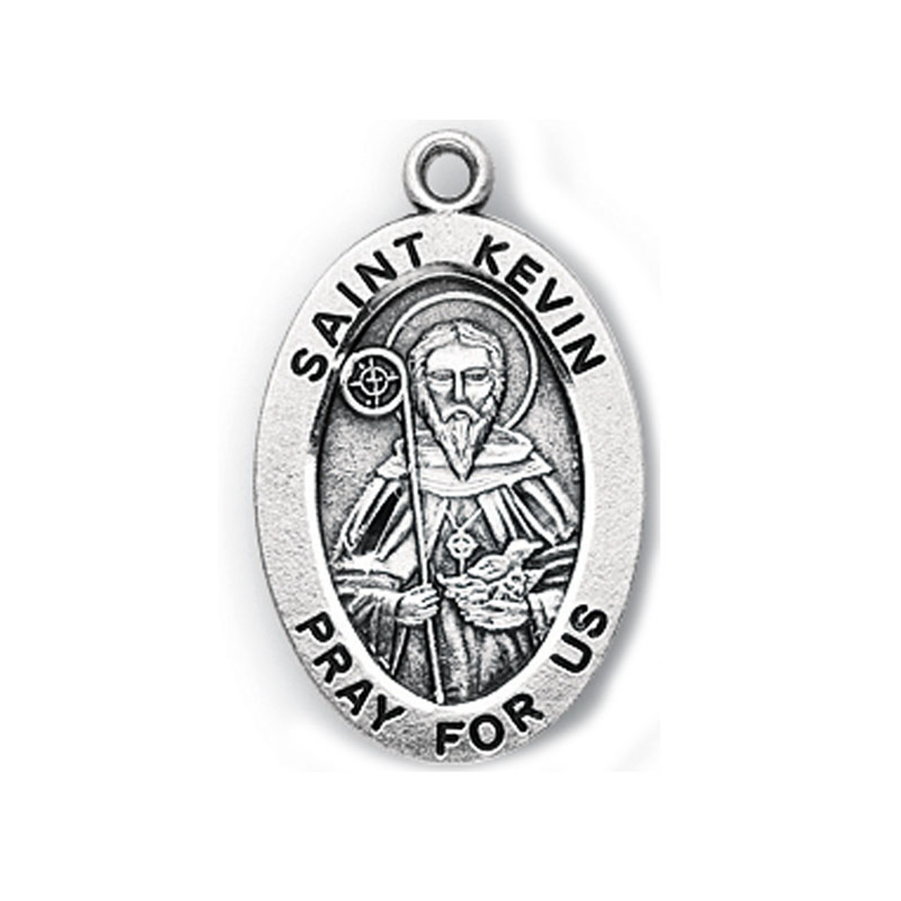 St. Kevin Medal Small Necklace on 20" Chain