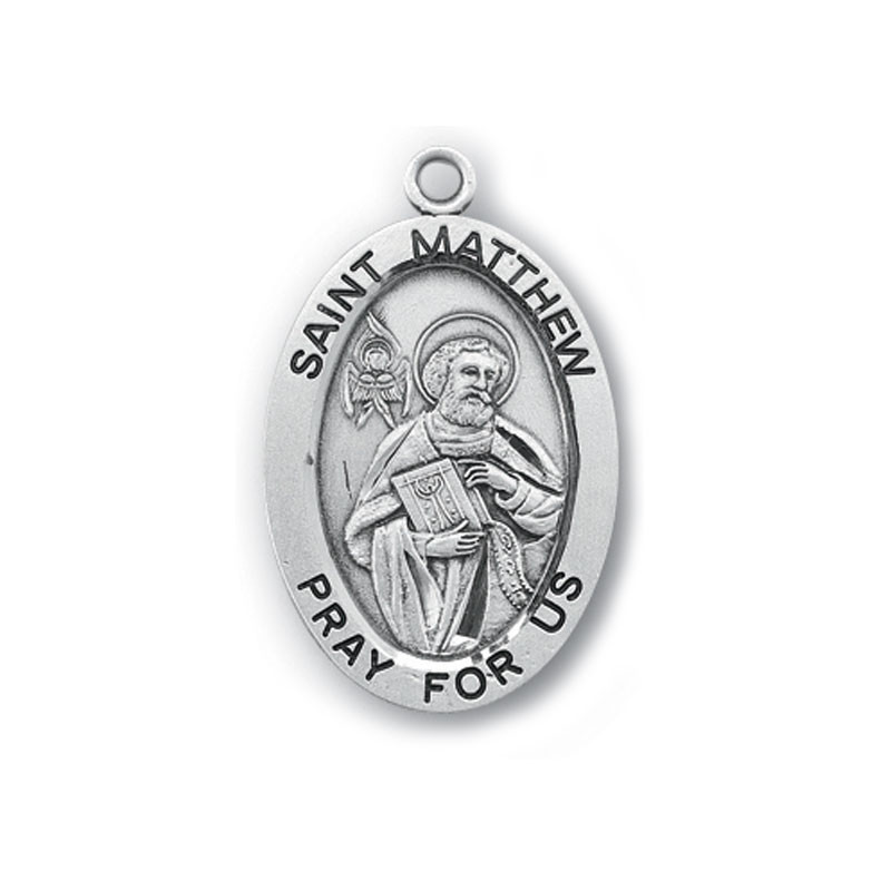 Large St. Matthew Saint Medal Necklace | St. Patrick's Guild