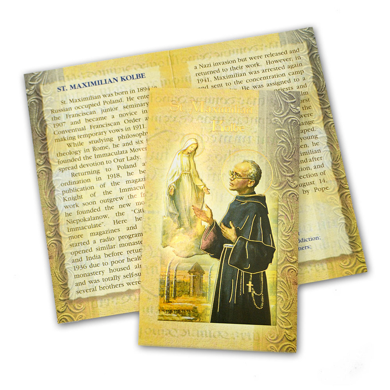 St. Maximilian Kolbe Folded Holy Card