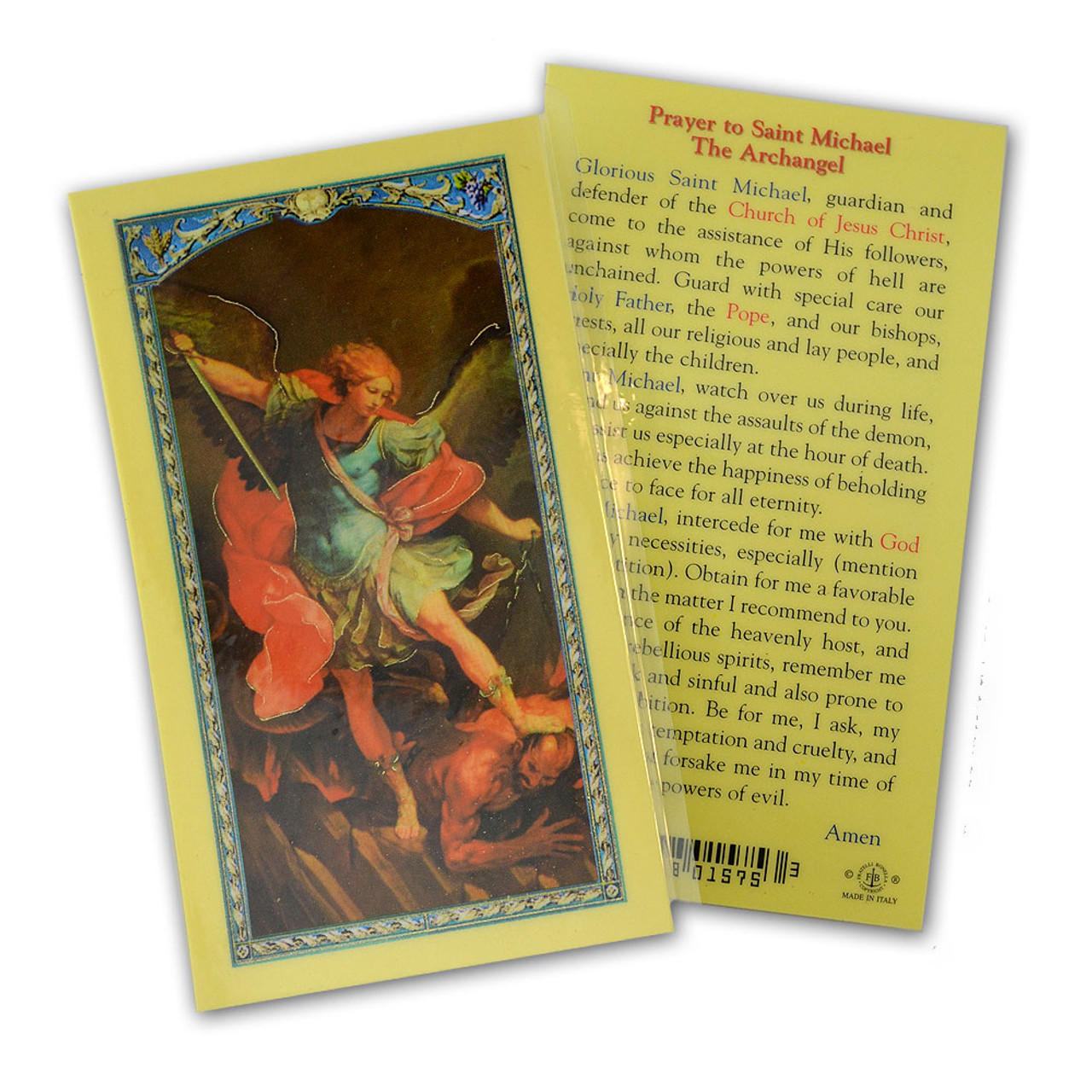 Saint Michael the Archangel Laminated Holy Card