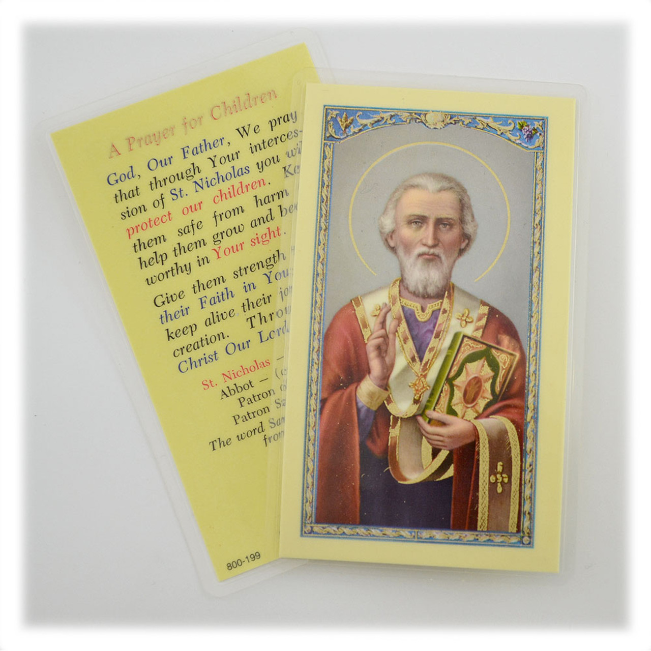 St. Nicholas Laminated Holy Card