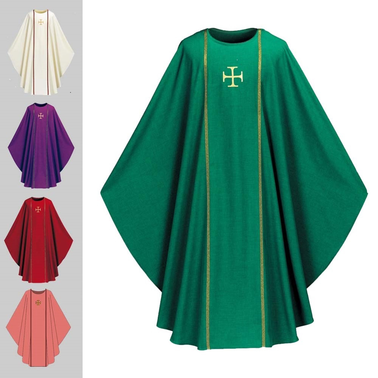 3576 Green Chasuble in Pius