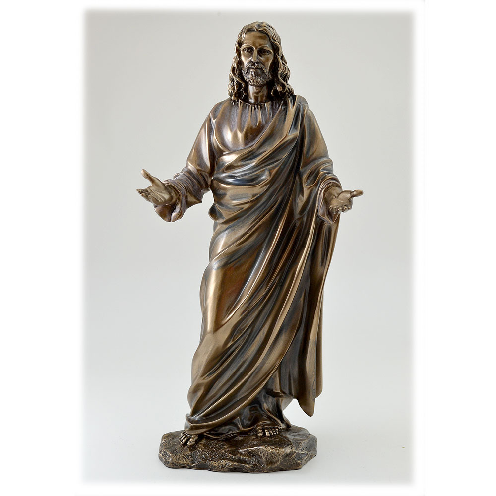 Christ Statue 12IN Bronzed Resin