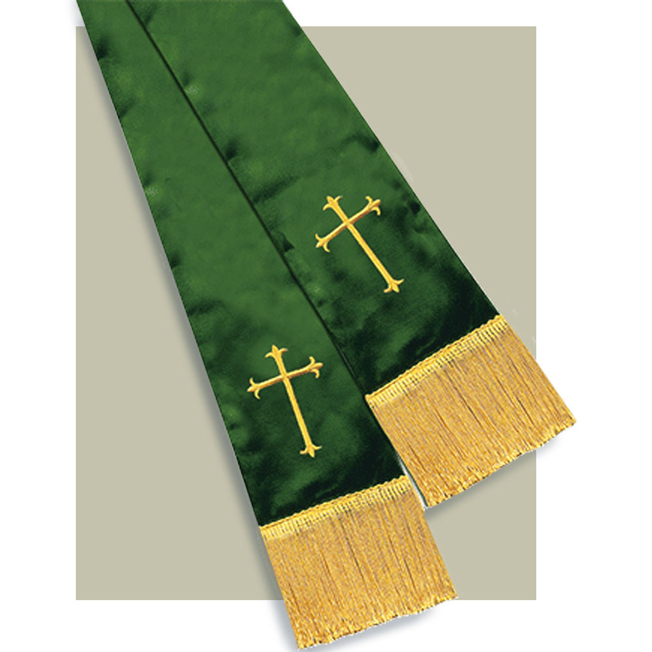 18539 Green Pulpit Overlay Stole