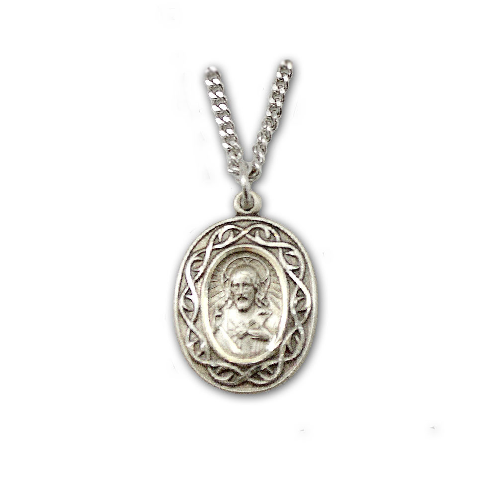 Crown of Thorns Scapular Medal 18IN Chain