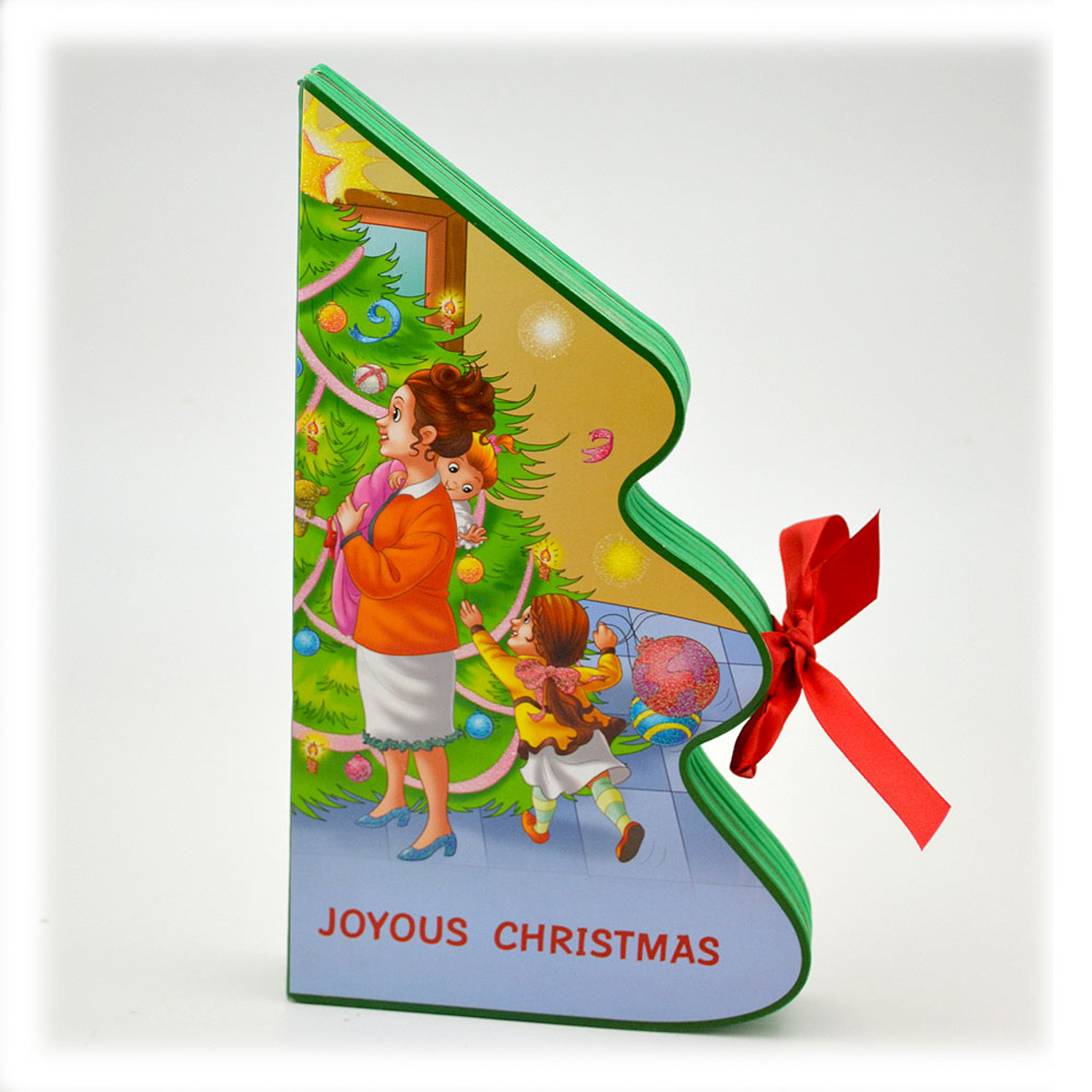 Joyous Christmas Tree-Shaped Book for Children