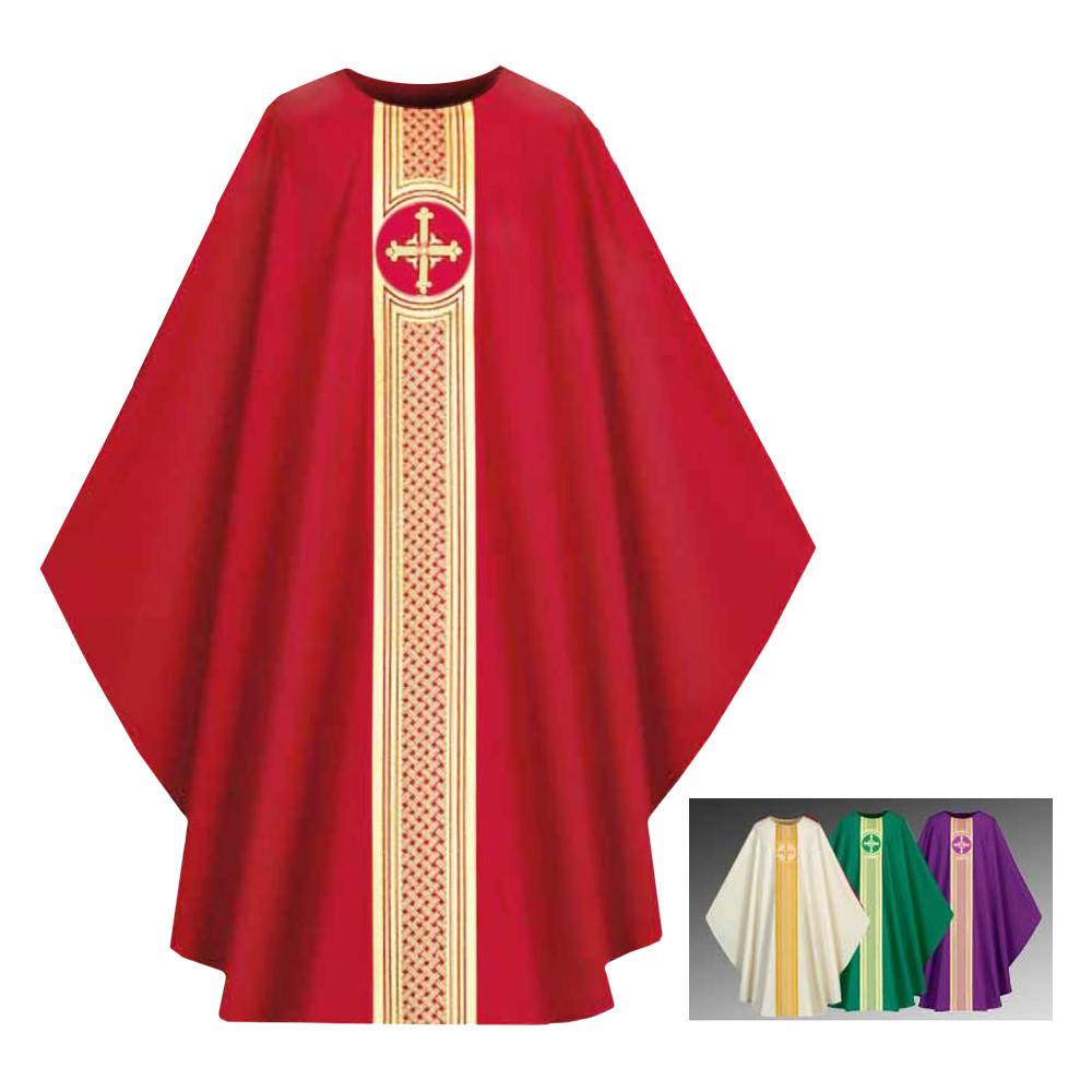 3627 Red Chasuble in Pius