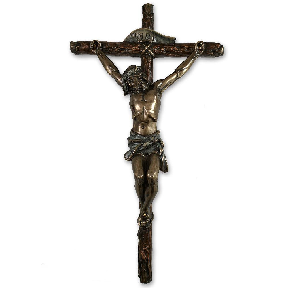 Crucifix Hand Painted 16IN