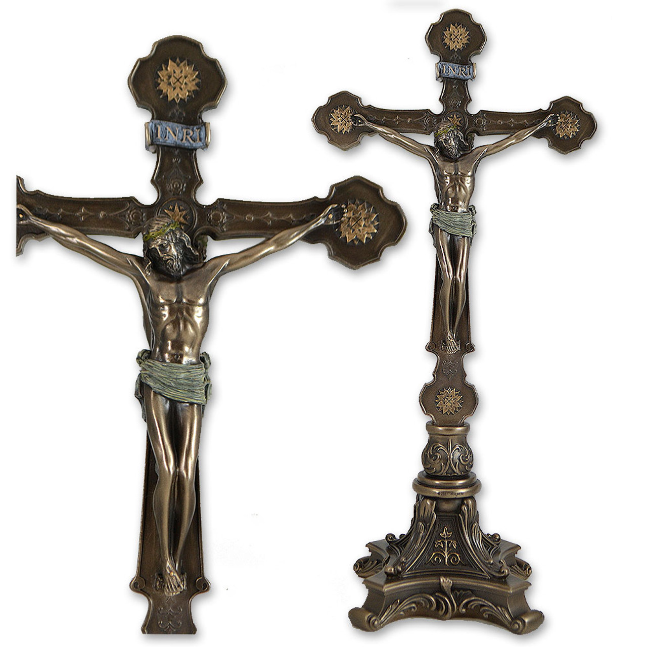 Standing Double Sided Crucifix 12.5IN