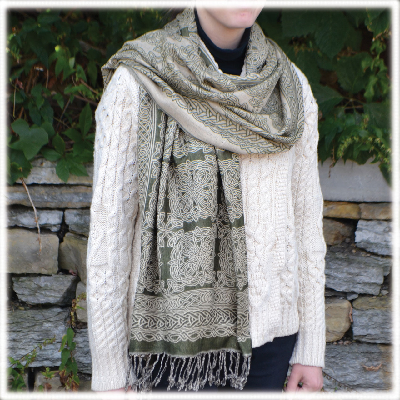 Reversible Celtic Knot Pashmina Scarf