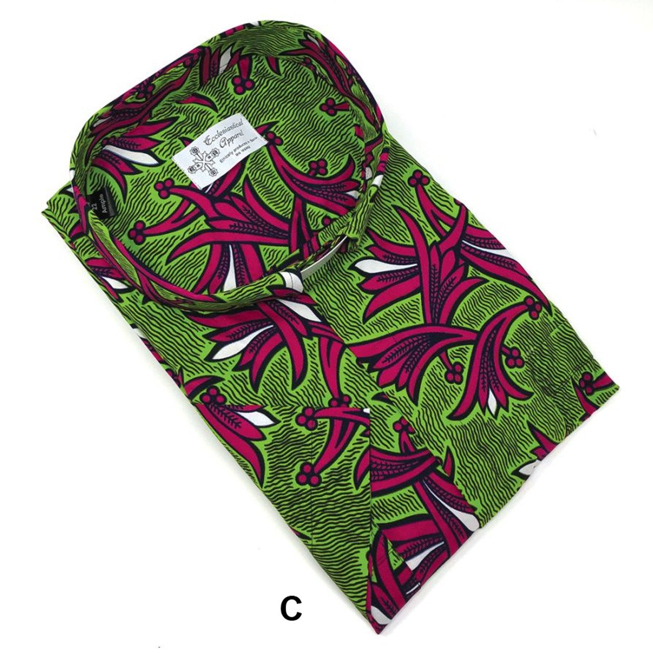 C (magenta and white design on green background with black outline)