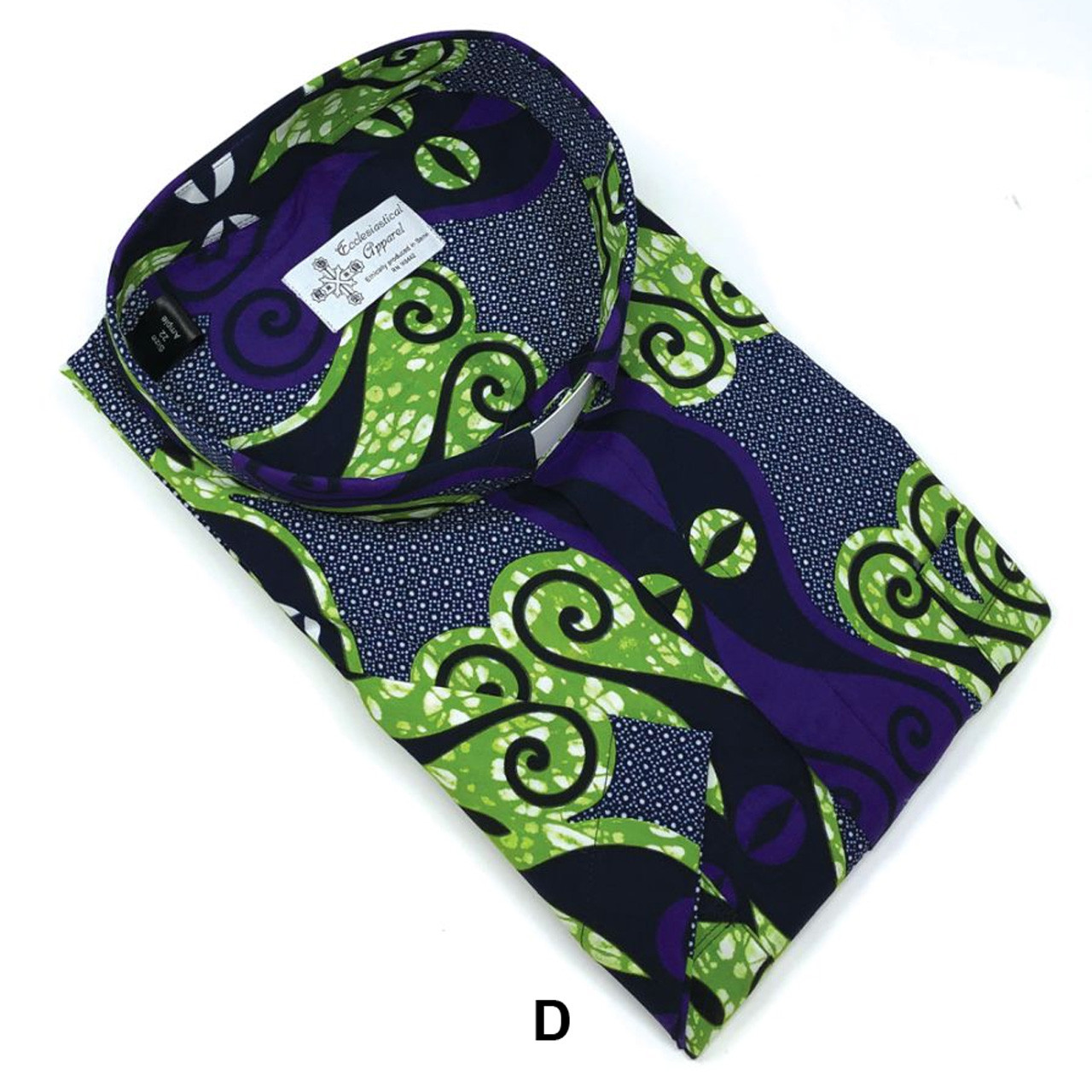 D (green, white, and black design on blue background with black outline)