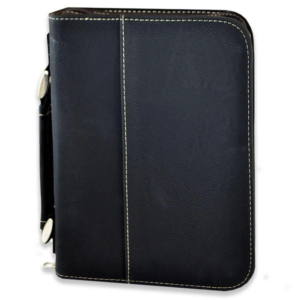 Black Leatherette Bible Cover with Optional Personalization