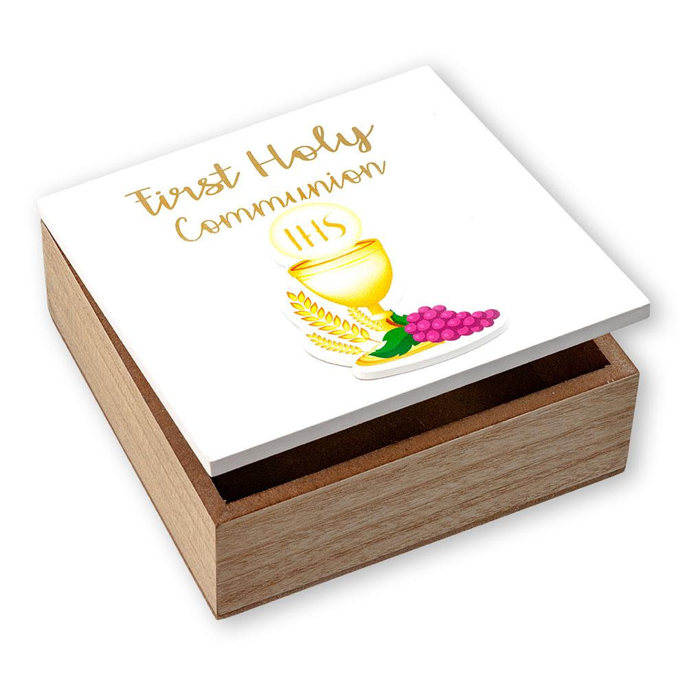 First Communion Wood Keepsake Box