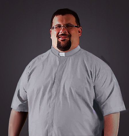 Hurley's Black SS Ample Cut Tab Clergy Shirt in gray
