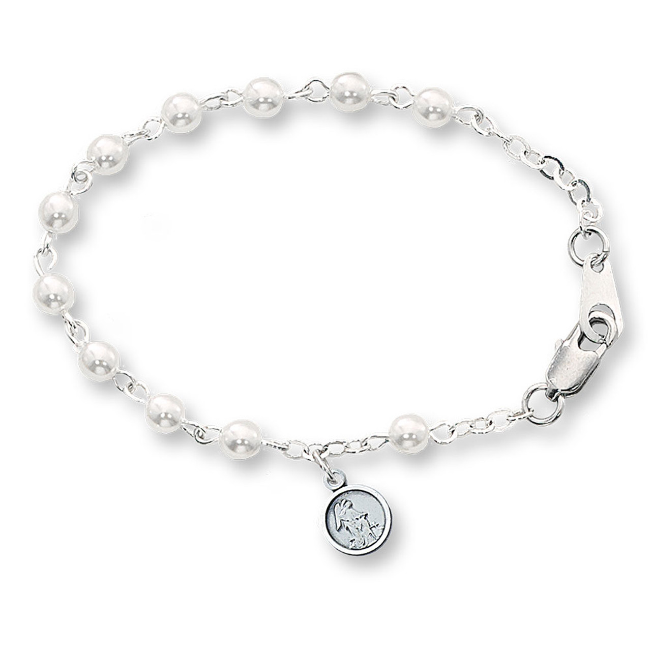 Guardian Angel Bracelet White and Silver