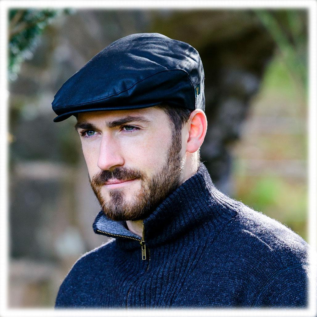 Irish Made Trinity Waxed Cotton Cap on Model