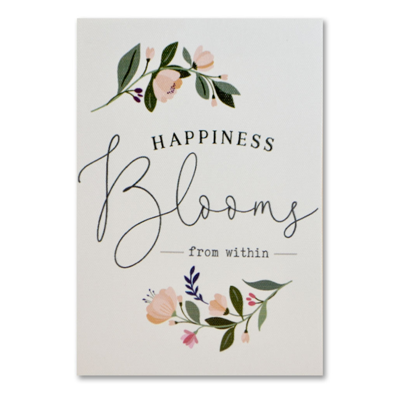 Happiness Blooms Inspirational Plaque 5x7